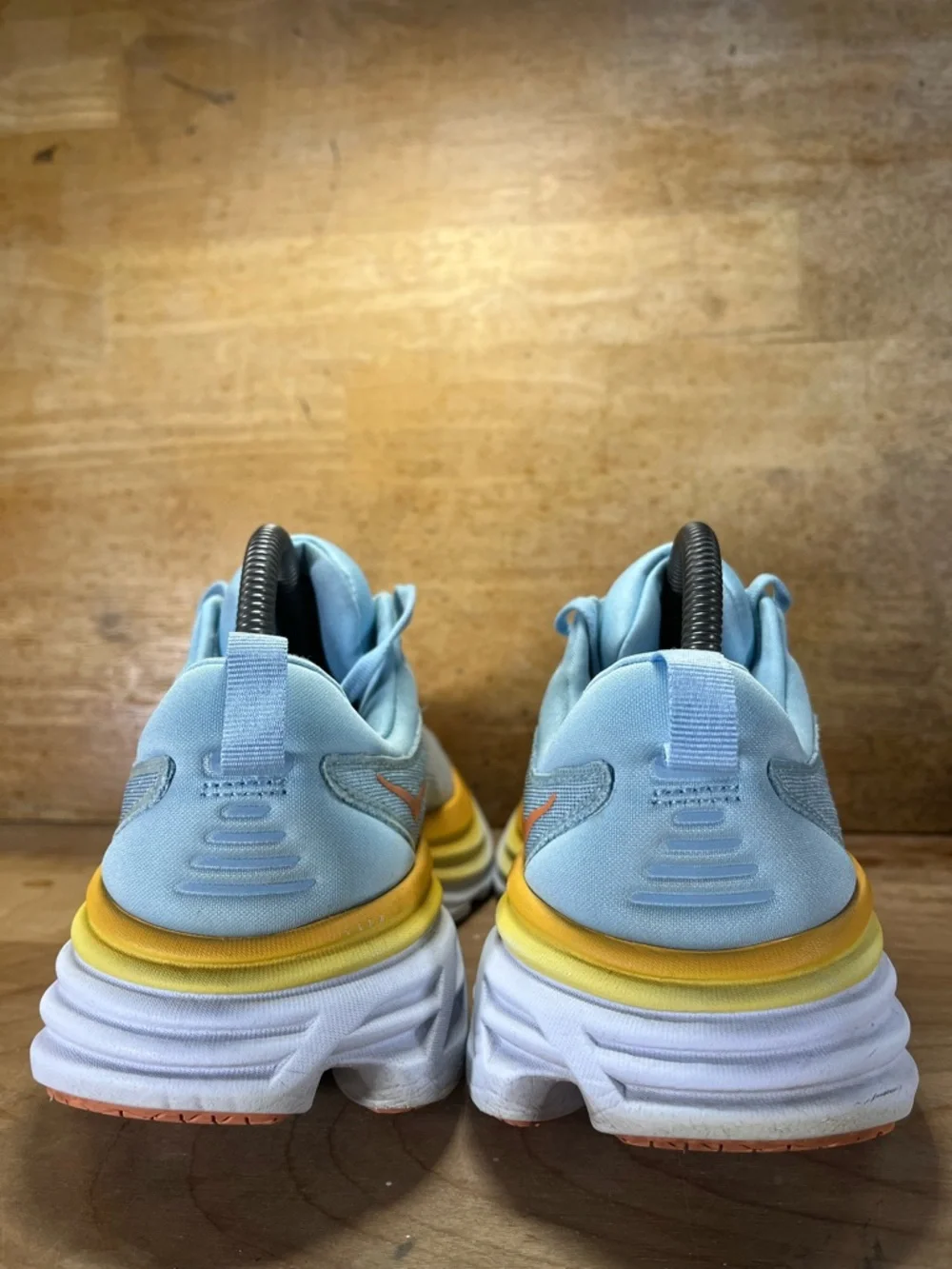 Hoka One One Bondi 8 Womens Size 9 Wide Running Shoes Sneakers Blue Yellow - Picture 5 of 14